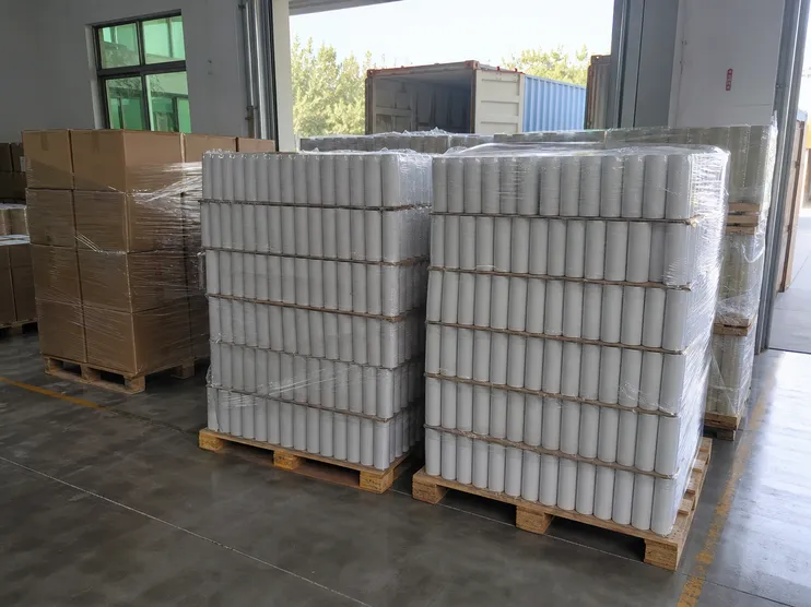 SOHAPI export shipping — aerosol canister containers ready for international freight