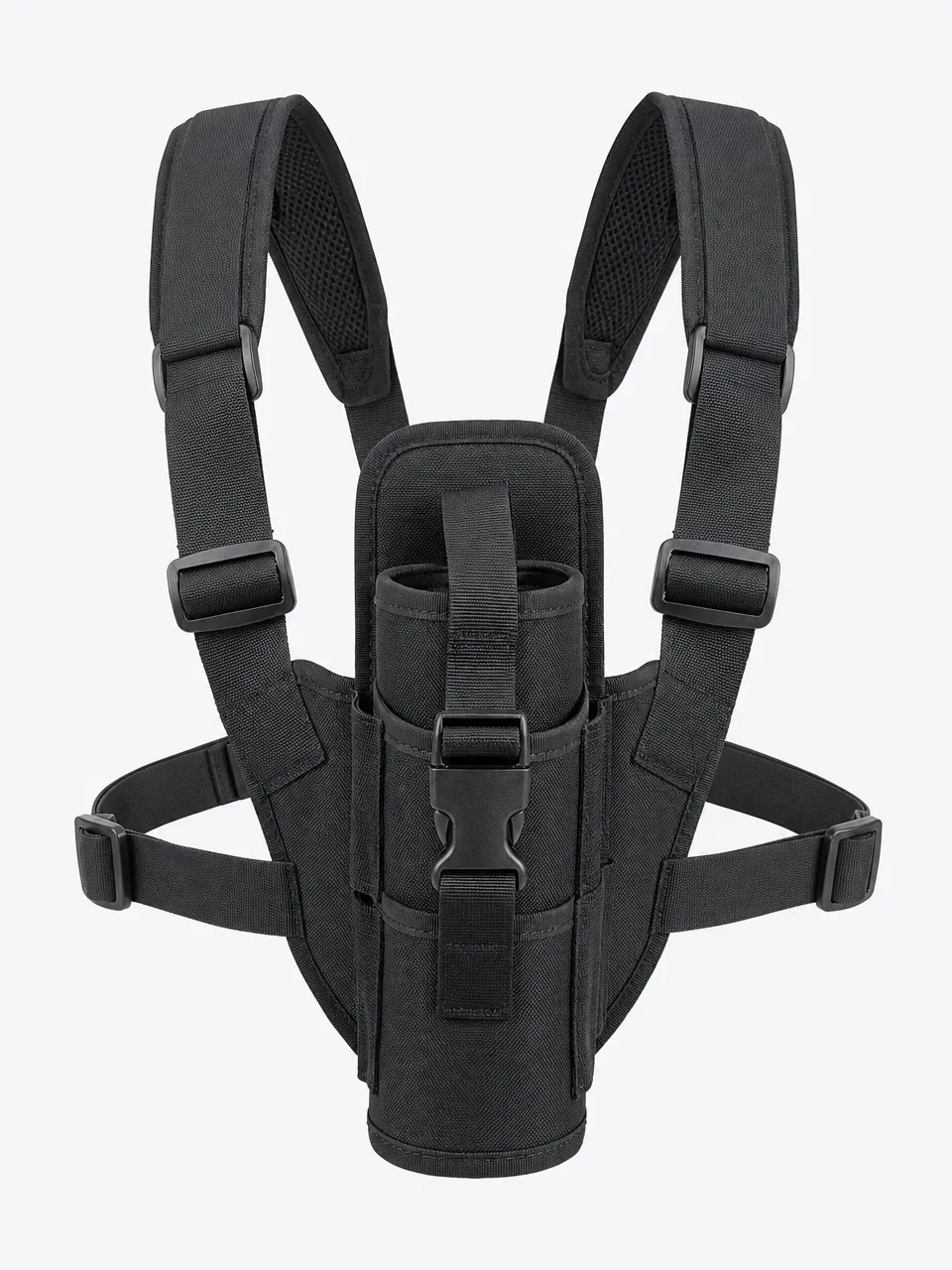 SOHAPI bear spray chest holster — bilateral strap harness with thumb-release buckle