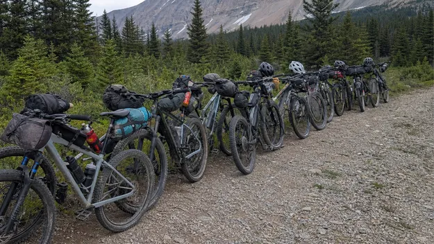 Bikepacking tour operator fleet equipment in bear country