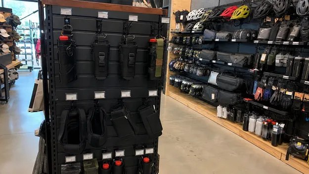 Outdoor specialty retailer with cycling crossover product display