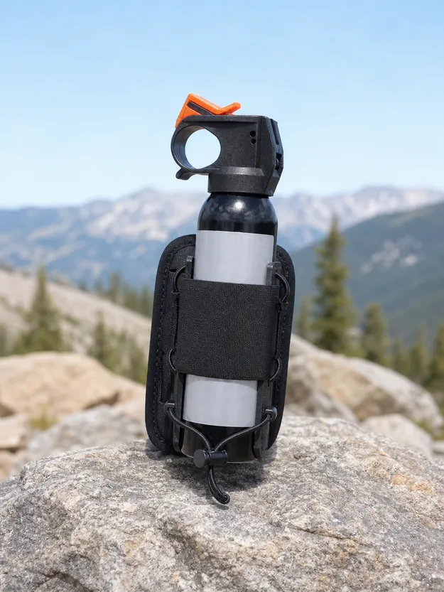 SOHAPI bear spray running holster — lightweight elastic retention design for trail runners