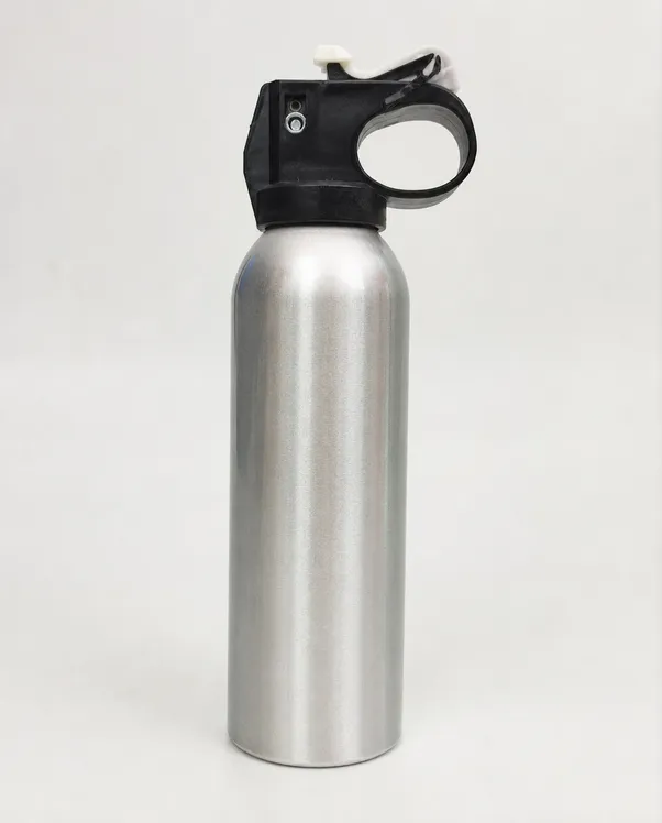 Bear spray self defense canister — 225g aluminum body with actuator-lock safety valve