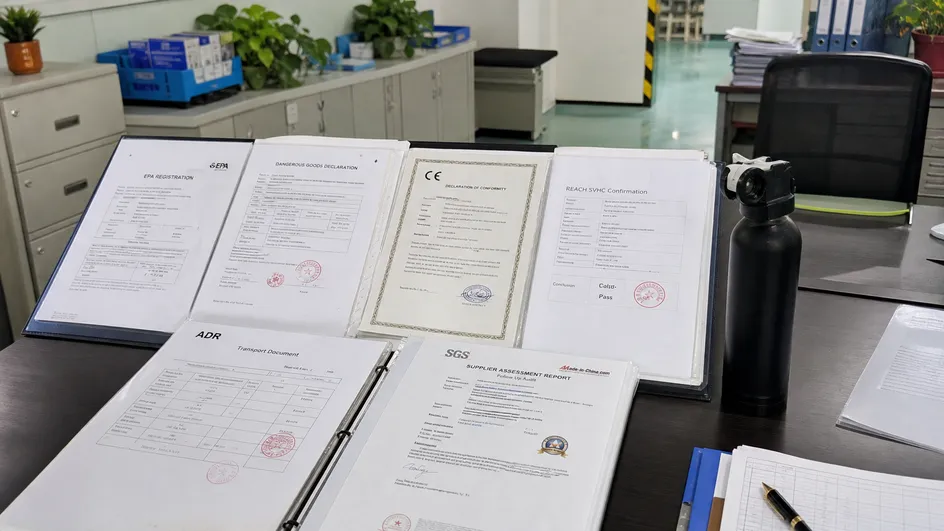 Bear spray repellent compliance documentation package for import