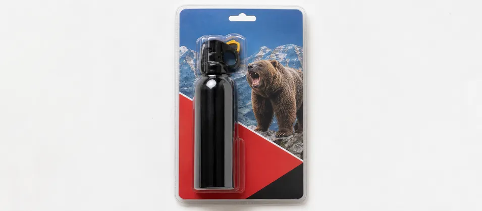 E-commerce and Amazon FBA bear spray listing — retail-ready blister pack configuration