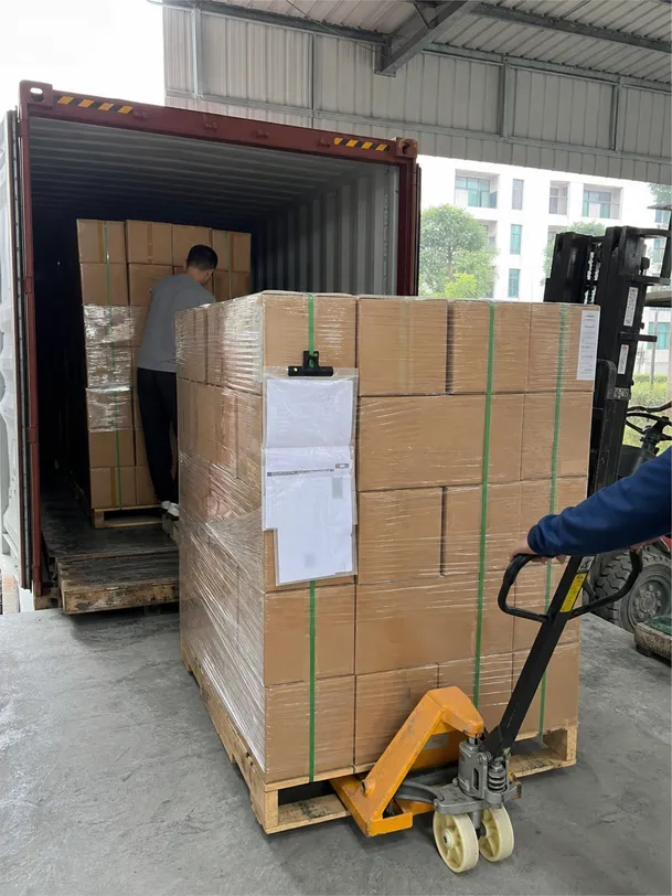 Grizzly bear spray export cartons loaded for 40HQ container shipment with dangerous goods documentation
