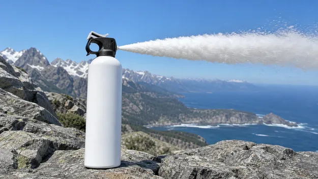 Bear Spray Foam — foam dispersal pattern reduces wind drift, designed for alpine and coastal high-wind environments