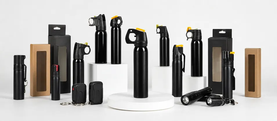 Private-label branded outdoor safety product line with premium bear spray as flagship SKU