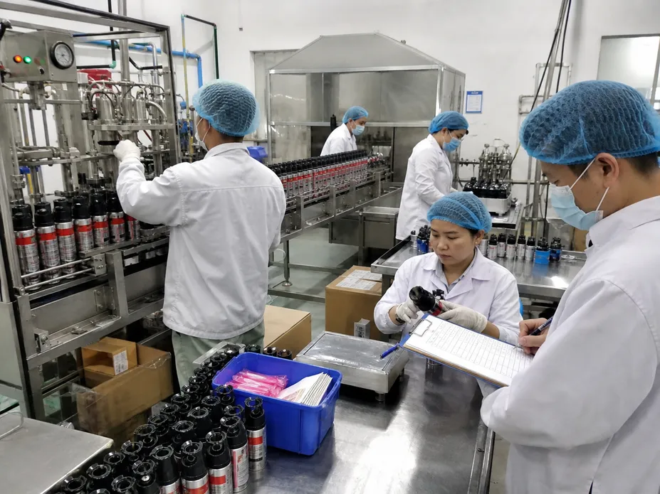 SOHAPI bear spray production floor showing ISO 9001:2015 quality control checkpoints