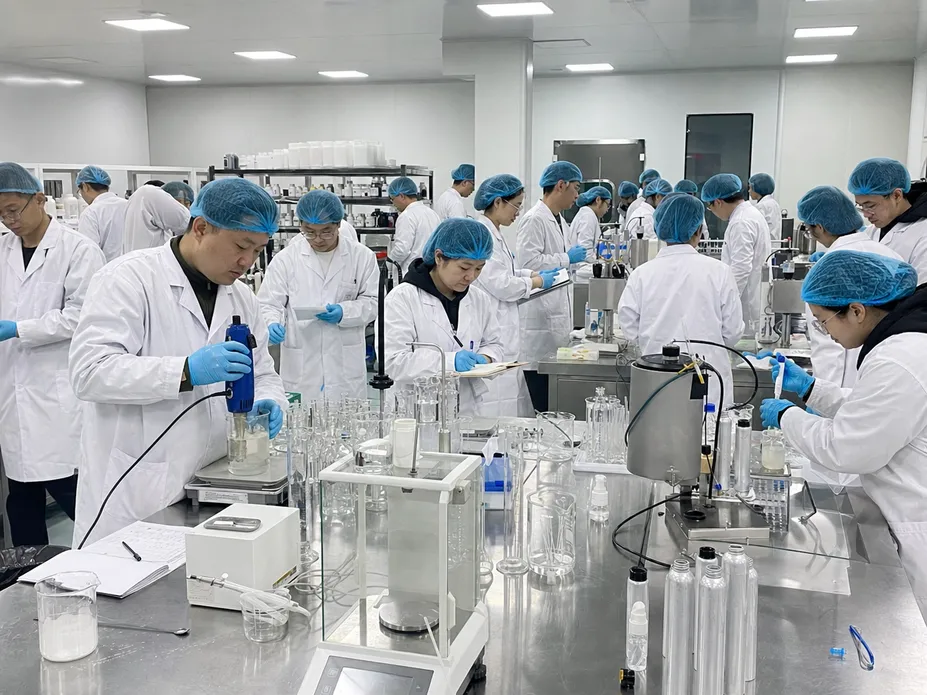 SOHAPI in-house formulation R&D lab — 20-person team developing capsaicin-based bear spray formulations