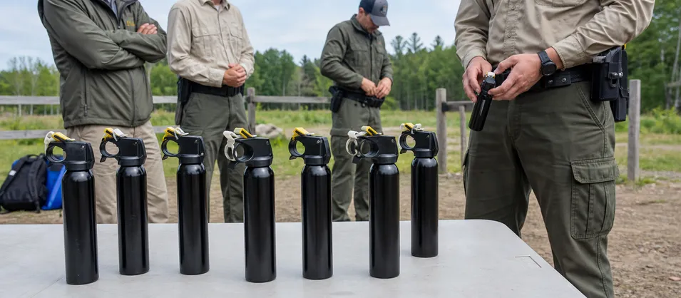 Training bear spray — inert canisters for wildlife agencies, park services, and ranger certification programs