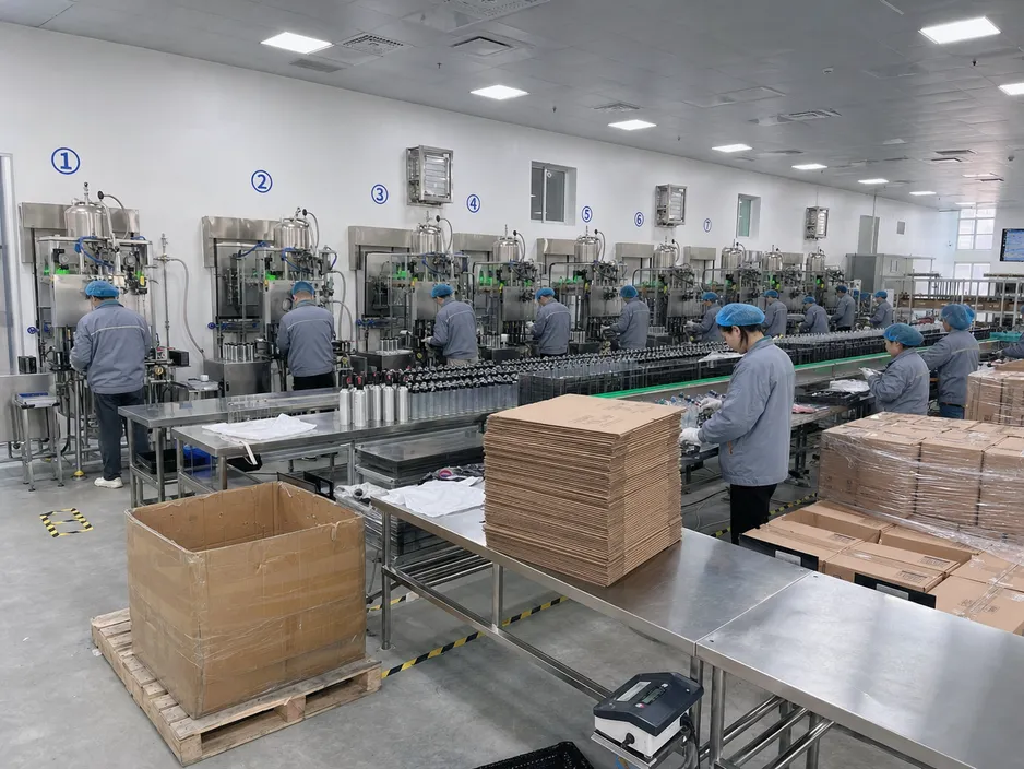SOHAPI bear spray factory production floor with 8 filling lines