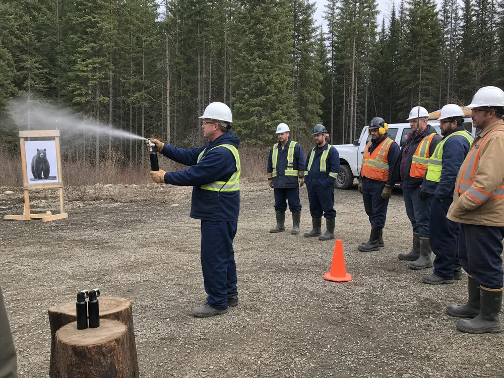 Corporate safety program bear spray training for field workers