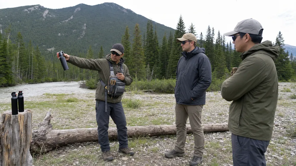 Hunting outfitter bear spray client training