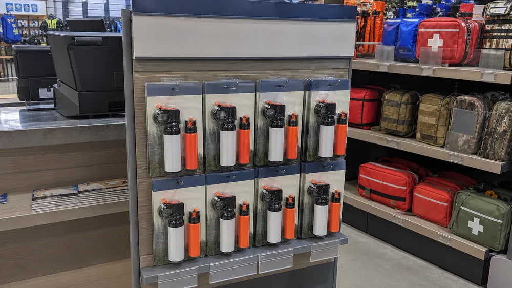 Retail bear spray bundle point of sale display