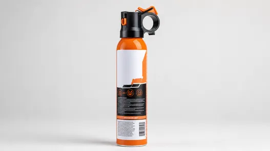 Private-label training bear spray canister with custom label design and orange training color scheme